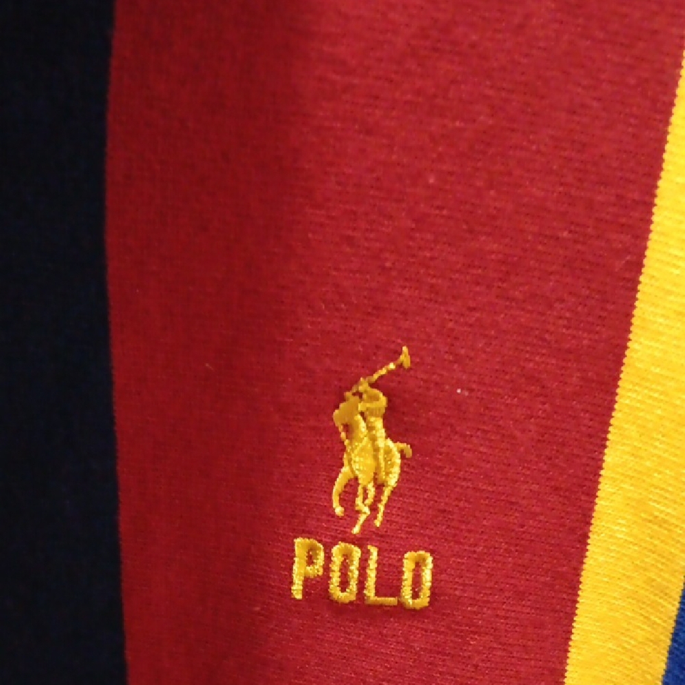 Polo by Ralph Lauren Orange and Blue Striped Shirt - Picture 3 of 7